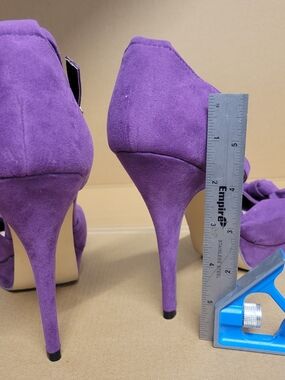 Purple Suede Platform Stiletto Heels for Women